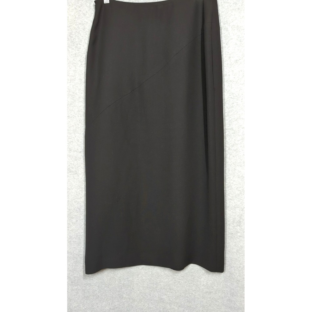 Black Maxi Skirt 10 P Side Slit Vtg Made in USA Easy Holiday Dressing Classic